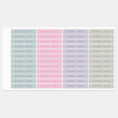 Minimalistische pastel roze persoonlijke naamlabel labels (Vel)
