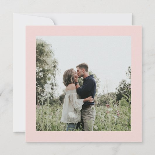 Minimalistische Pastel Roze Sinaasappel Retro Foto Save The Date (Achterkant)