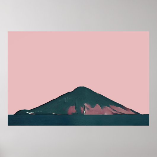 Minimalistische pastel roze stromboli poster (Voorkant)