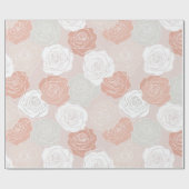 Minimalistische pastel roze witte bloemmotief cadeaupapier (Vlak)