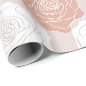 Minimalistische pastel roze witte bloemmotief cadeaupapier (Rol Hoek)