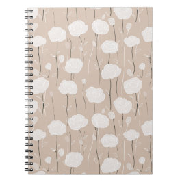 Minimalistische pastel roze witte bloemmotief notitieboek