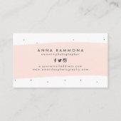 Minimalistische pastel roze & witte penseelstreken visitekaartje (Achterkant)