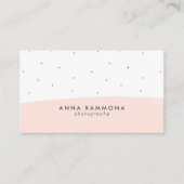 Minimalistische pastel roze & witte penseelstreken visitekaartje (Voorkant)