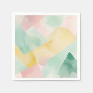 Minimalistische pastel Waterverf met geometrische  Servet
