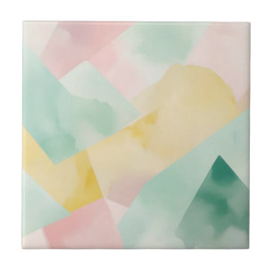 Minimalistische pastel Waterverf met geometrische  Tegeltje