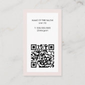 Minimalistische Pastel White QR Code Hair Pin Salo Visitekaartje (Achterkant)