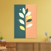 Minimalistische pastelbladeren Branch Wrapped Canv Canvas Afdruk (Insitu (Woonkamer))
