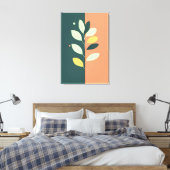 Minimalistische pastelbladeren Branch Wrapped Canv Canvas Afdruk (Insitu (Slaapkamer))