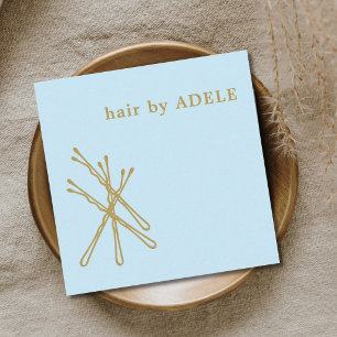 Minimalistische Pastelblauwe Gouden Haarspelden Ha Vierkante Visitekaartje