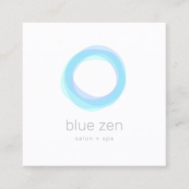 Minimalistische pastelblauwe zen cirkel vierkante visitekaartje