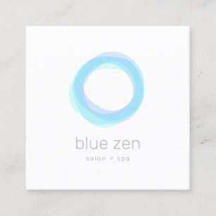 Minimalistische pastelblauwe zen cirkel vierkante visitekaartje