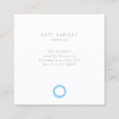 Minimalistische pastelblauwe zen cirkel vierkante visitekaartje (Achterkant)