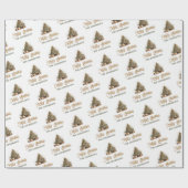 Minimalistische pastelkleuren kerstboomsalie roest cadeaupapier (Vlak)