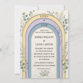 Minimalistische Pastelkleurige Boog Frame Botanisc Kaart