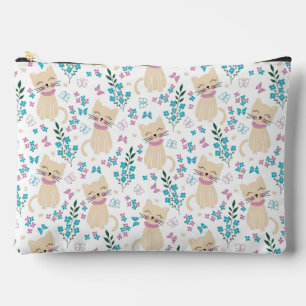 Minimalistische Pastelkleurige Kat en Vlinder Tuin Etui