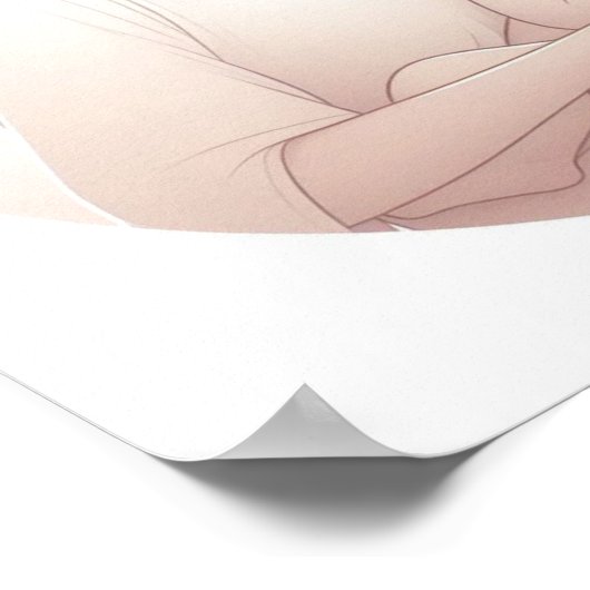 Minimalistische pastelkunst van mama met Baby Poster (Hoek)