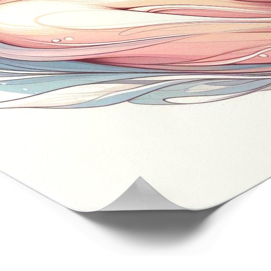 Minimalistische pastelkunst van mama met Baby Poster (Hoek)