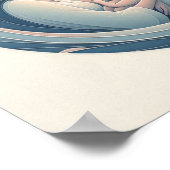 Minimalistische pastelkunst van mama met Baby Poster (Hoek)