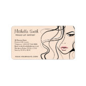 Minimalistische Pastelperzik Elegante Vrouwelijke Etiket (Voorkant)