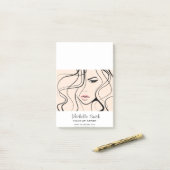 Minimalistische Pastelperzik Elegante Vrouwelijke Post-it® Notes (Op bureau)