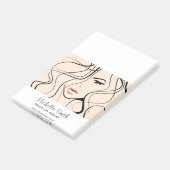 Minimalistische Pastelperzik Elegante Vrouwelijke Post-it® Notes (Schuin)