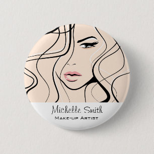 Minimalistische Pastelperzik Elegante Vrouwelijke Ronde Button 5,7 Cm