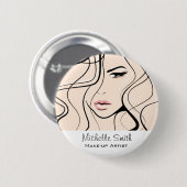 Minimalistische Pastelperzik Elegante Vrouwelijke Ronde Button 5,7 Cm (Voorkant /achterkant)