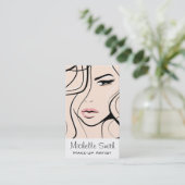 Minimalistische Pastelperzik Elegante Vrouwelijke  Visitekaartje (Staand voorkant)