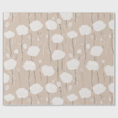 Minimalistische pastelroze witte bloemmotief cadeaupapier (Vlak)