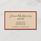 Minimalistische Pastors Zakelijke Kaart Visitekaartje (Voorkant)