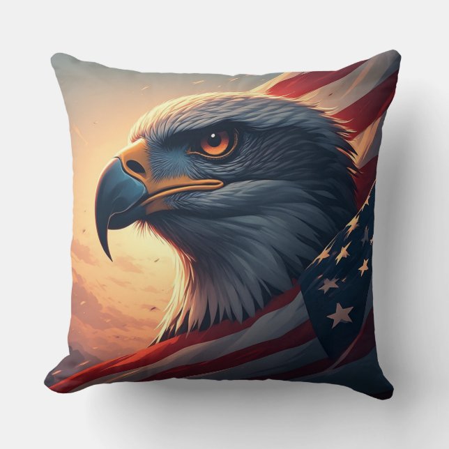 Minimalistische patriottische adelaar met Amerikaa Kussen (Voorkant)