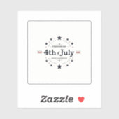 Minimalistische Patriottische Sticker - Retro 4th (Vel)