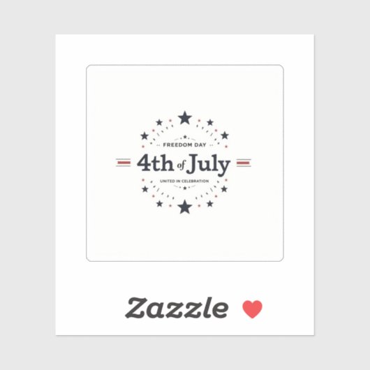 Minimalistische Patriottische Sticker - Retro 4th  (Vel)