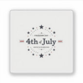 Minimalistische Patriottische Sticker - Retro 4th  (Voorkant)