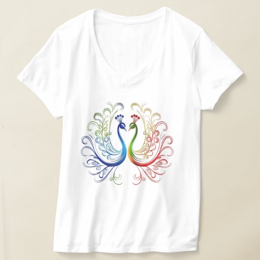 Minimalistische pauw T-shirt (Laagn)