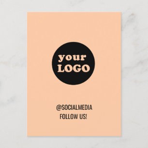 Minimalistische Peach Custom Business Logo Briefkaart