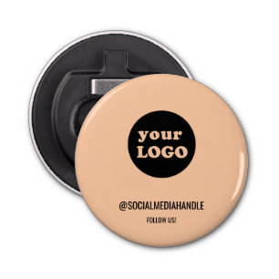 Minimalistische Peach Custom Business Logo Button Flesopener