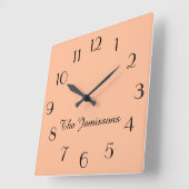 Minimalistische Peach Fuzz, naam, rond of Vierkante Klok (Hoek)