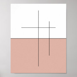 Minimalistische Peach Horizon-lijnkunst Poster