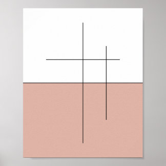 Minimalistische Peach Horizon-lijnkunst Poster
