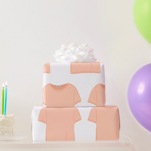 Minimalistische Peach T-shirt illustratie Cadeaupapier