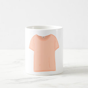 Minimalistische Peach T-shirt illustratie Koffiemok