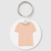 Minimalistische Peach T-shirt illustratie Sleutelhanger (Achterkant)