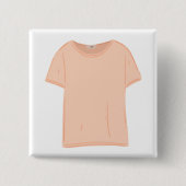 Minimalistische Peach T-shirt illustratie Vierkante Button 5,1 Cm (Voorkant)