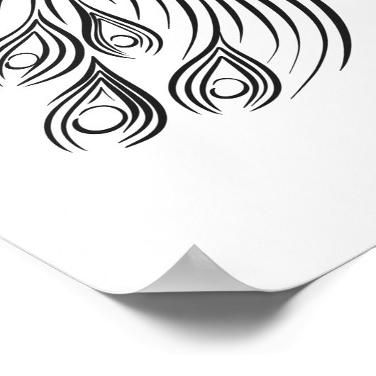 Minimalistische Peacock Line Art Wall Poster (Hoek)