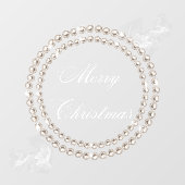 Minimalistische Pearl Ketting kerstvenster vastkla Raamsticker (Vel)