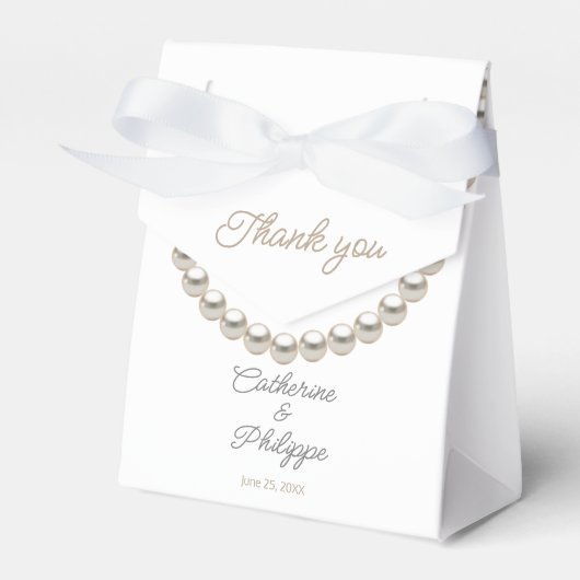 Minimalistische Pearl Wedding Favoriete Boxen Bedankdoosjes (Voorkant Zijde)