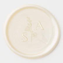 Minimalistische Pearl White Monogram Wildflower We