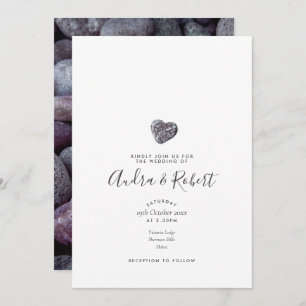 Minimalistische pebble Heart Discovery Photo Weddi Kaart